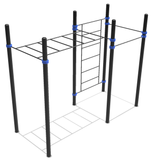 Classic monkey bar, Swedish wall & 2 pull-up bars