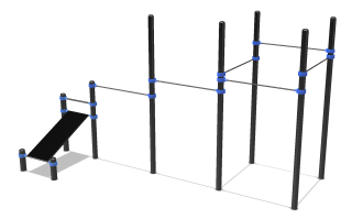 Cascade 6 pull-up bars + bench for abs