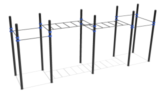 Classic 2-level monkey bars & 6 pull-up bars